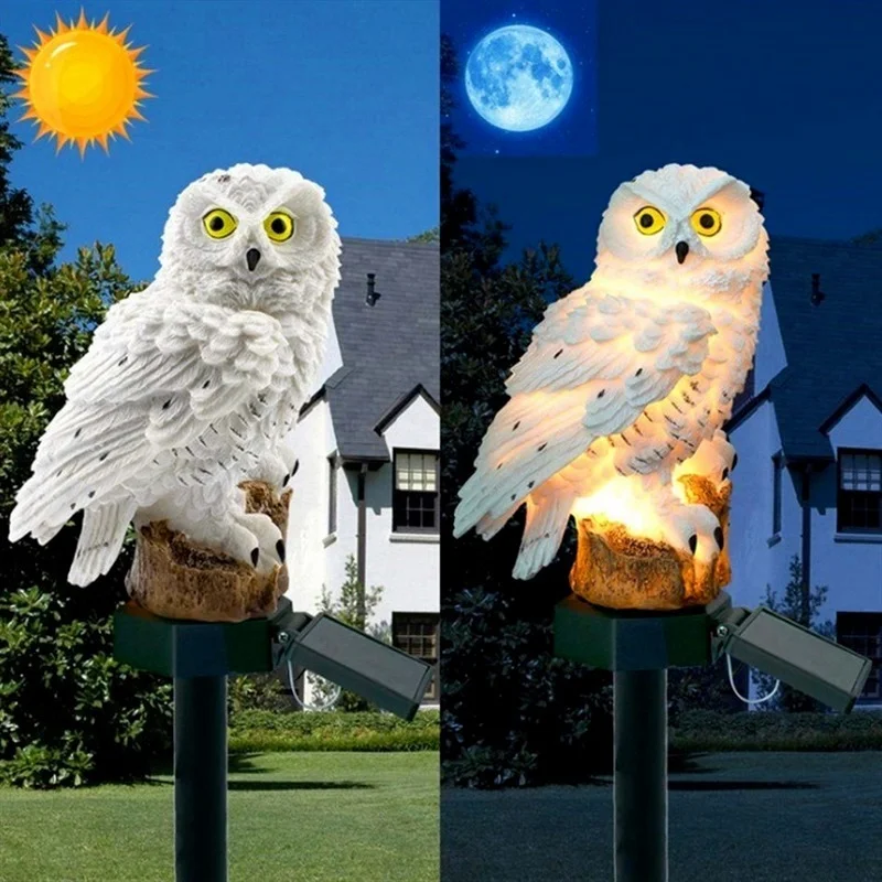 Renewable Energy House - LED-uil op zonne-energie Dierenhuis Kunstbloemen Tuinverlichting