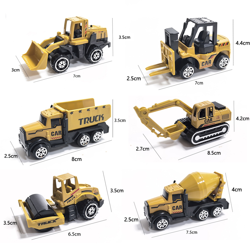 Renewable Energy Model - 6 stks/set Legering Kraanwagen Parkeerplaats Speelgoed