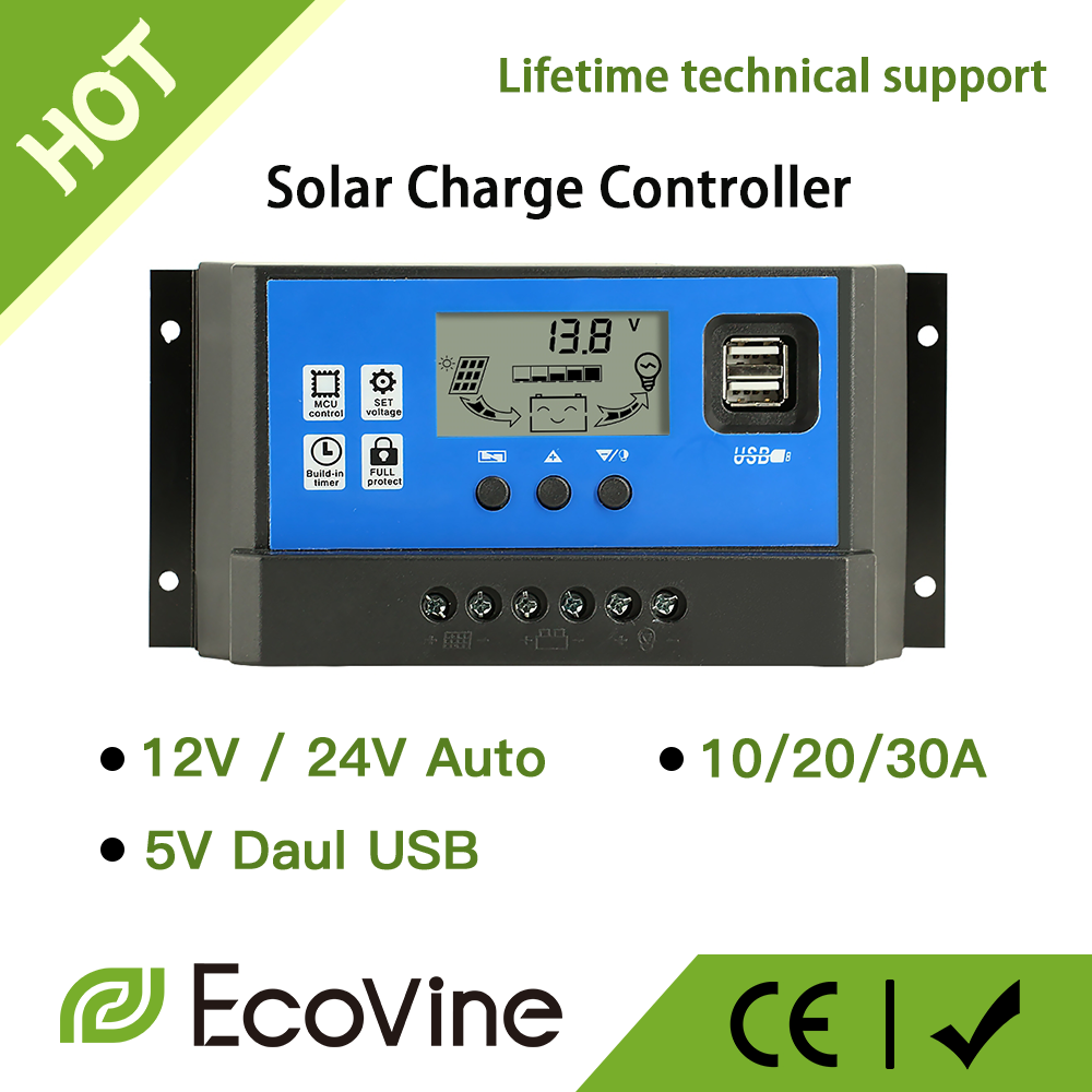 Pwm Charge Controller - Zonnepaneel Laadregelaar 12V 24V PWM MPPT