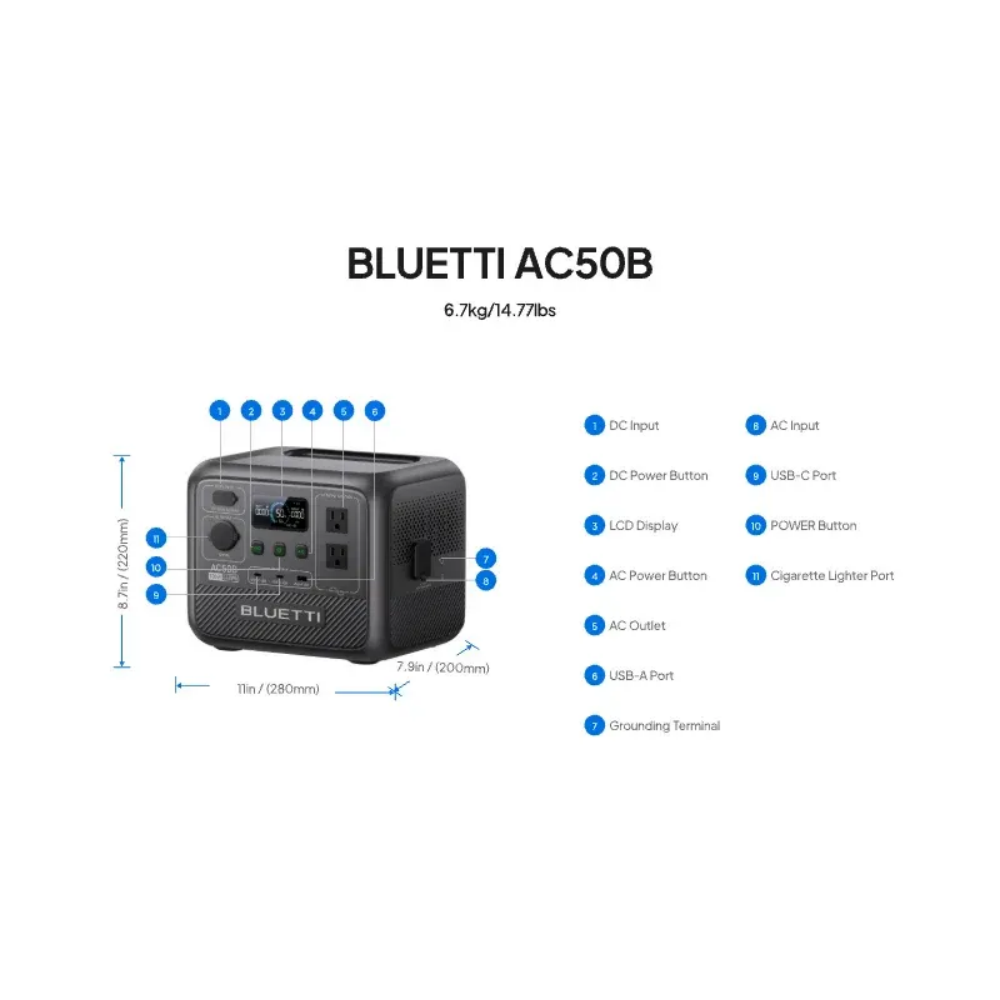 BLUETTI AC50B Draagbare Powers - Lifepo4 Battery Pack recensie en prijs